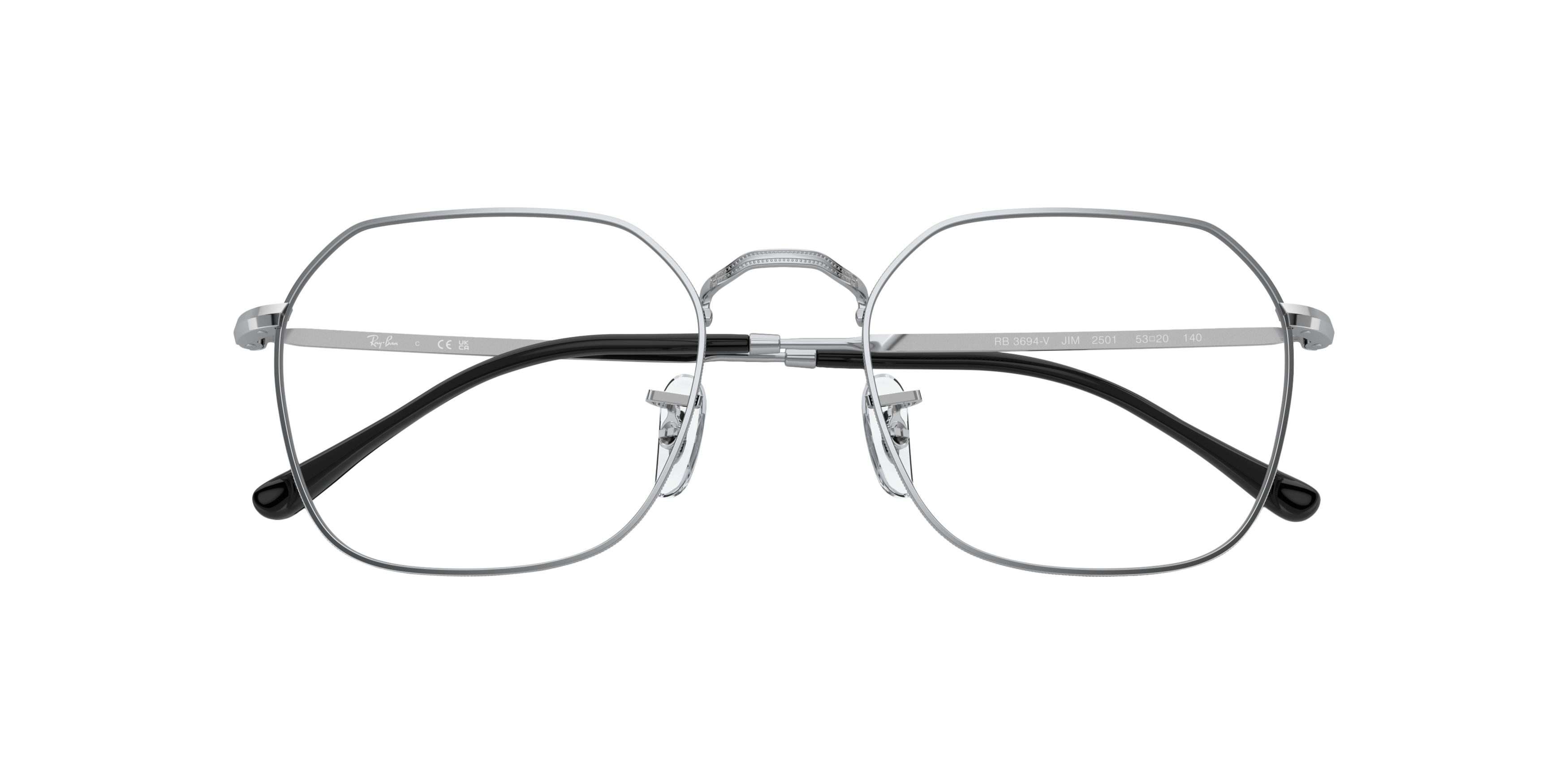 RB3694V Silver MetalEyeglass Frames for Glasses Direct, Closed View