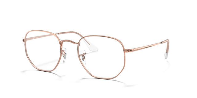 RB6448 Rose Gold MetalEyeglass Frames for Glasses Direct, Angle View