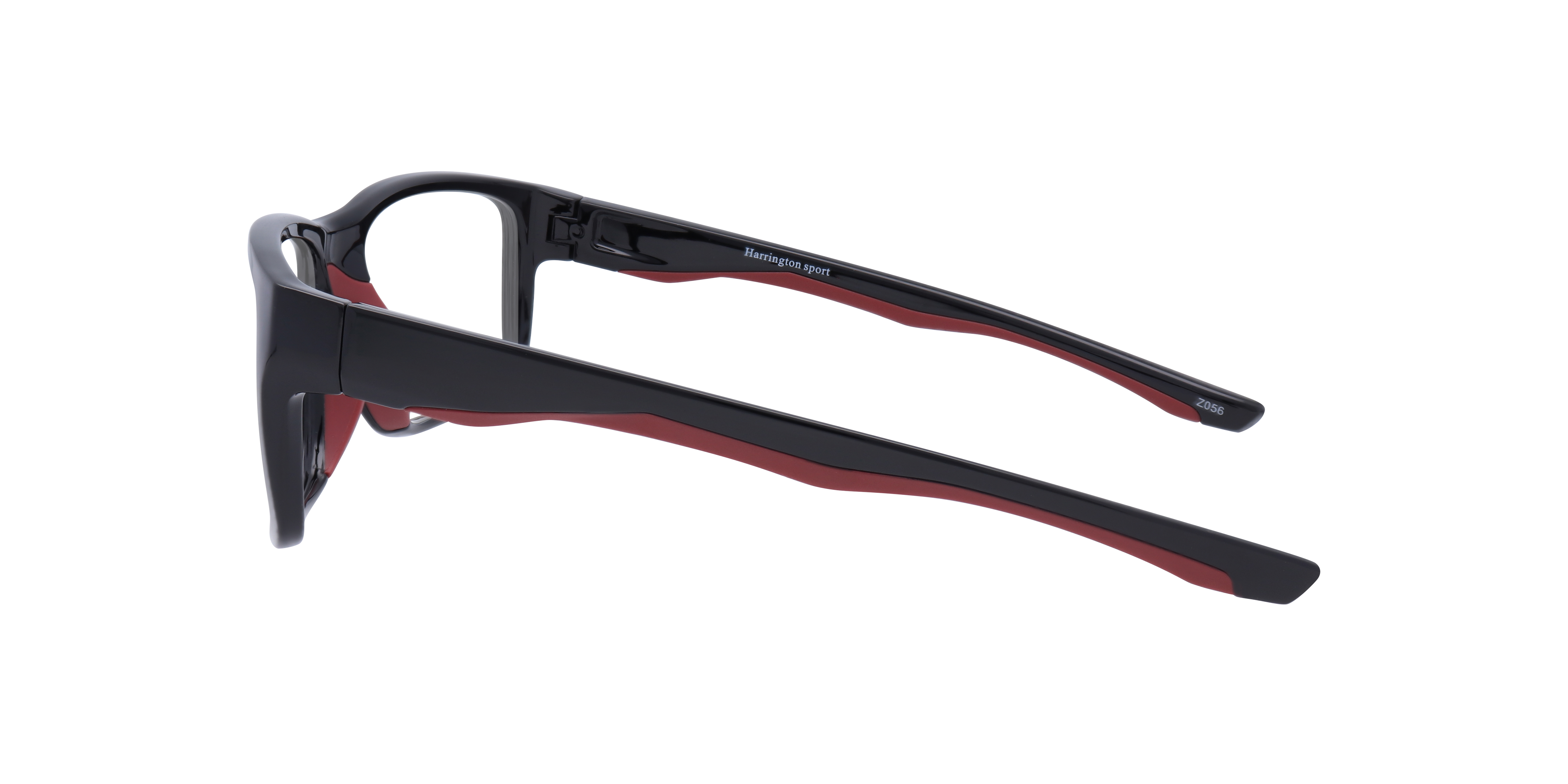 Beat Shiny Black & Red AcetateEyeglass Frames for Glasses Direct, Side View