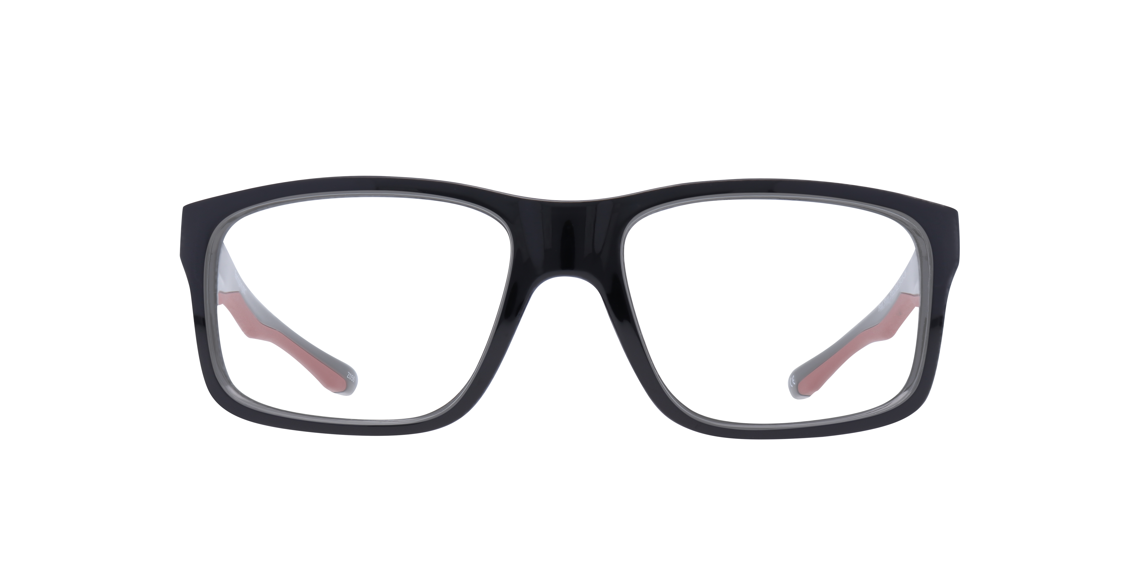 Beat Shiny Black & Red AcetateEyeglass Frames for Glasses Direct, Front View
