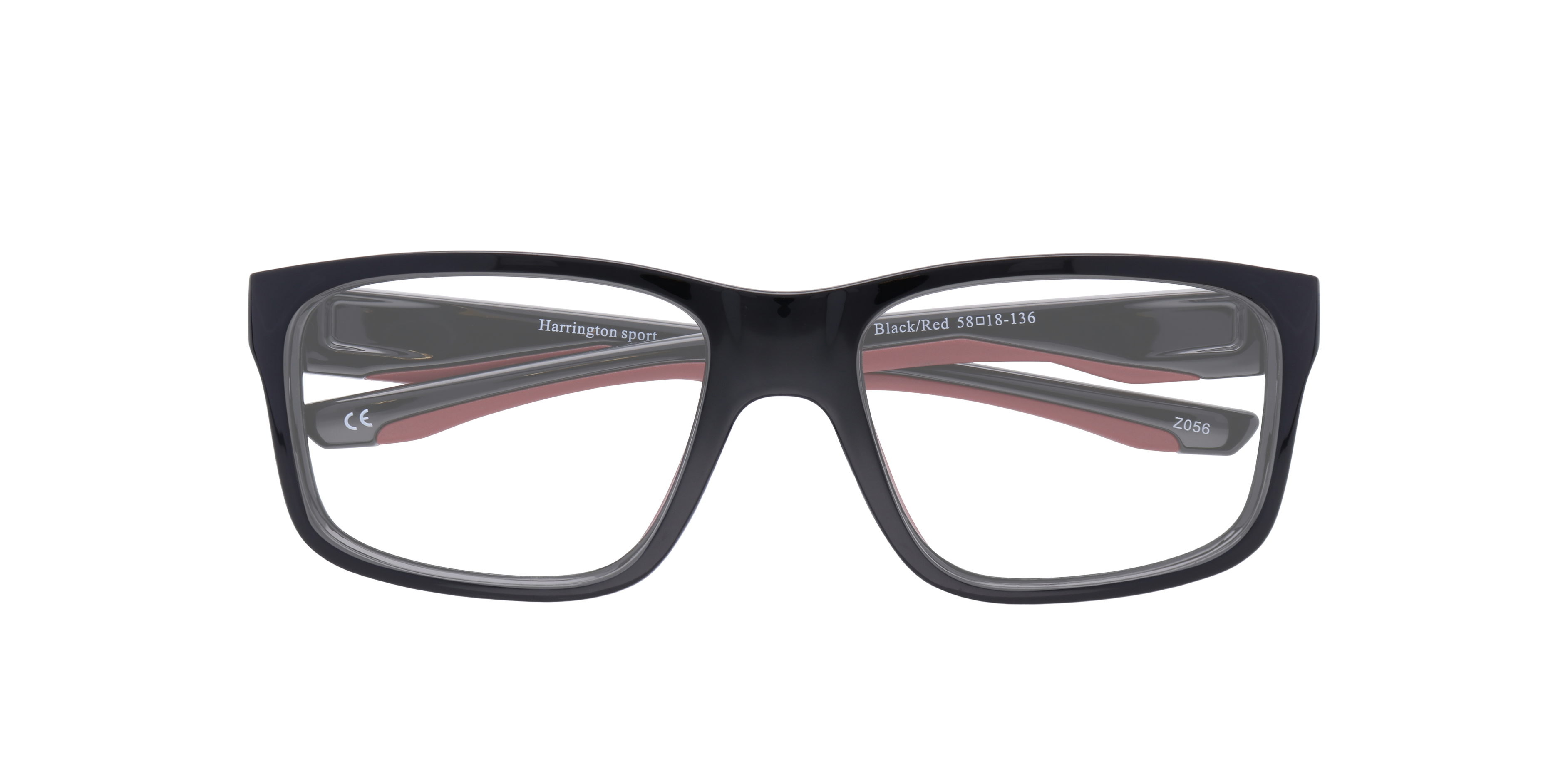 Beat Shiny Black & Red AcetateEyeglass Frames for Glasses Direct, Closed View