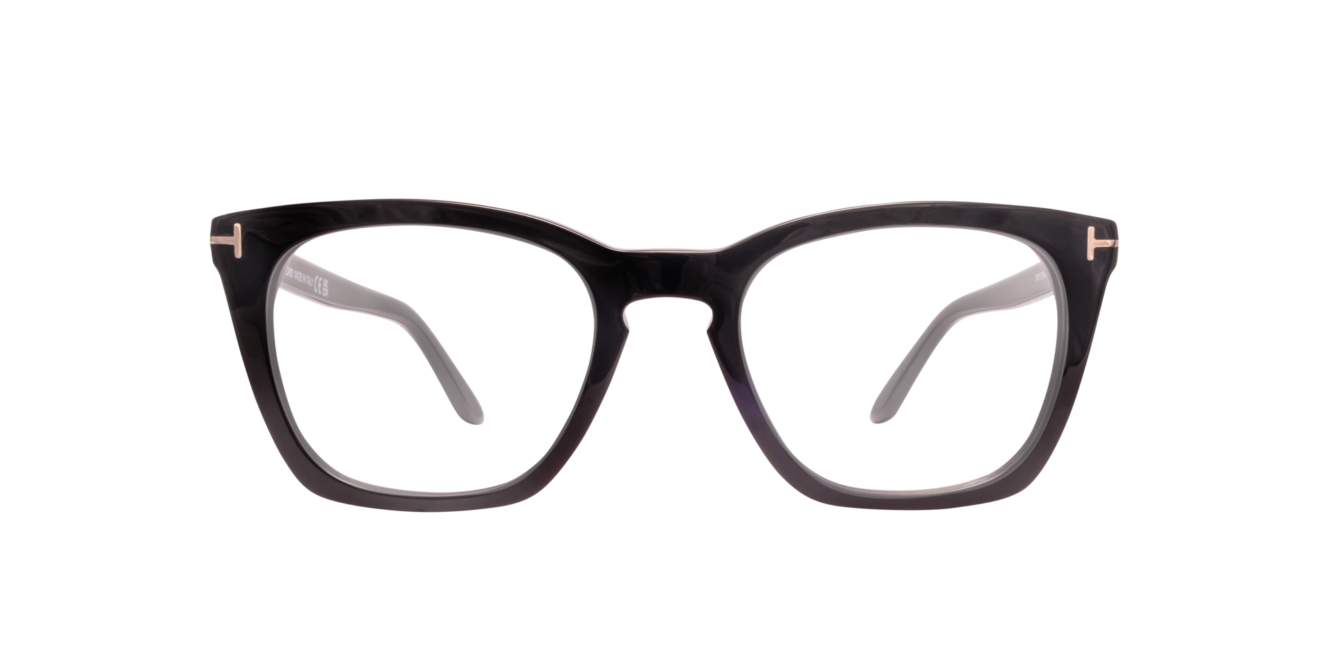 FT5736-B Black Shiny AcetateEyeglass Frames for Glasses Direct, Front View