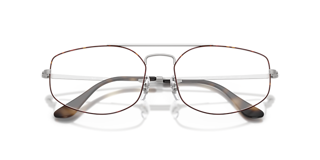 RB6545 Matte Havana On Matte Silver MetalEyeglass Frames for Glasses Direct, Closed View