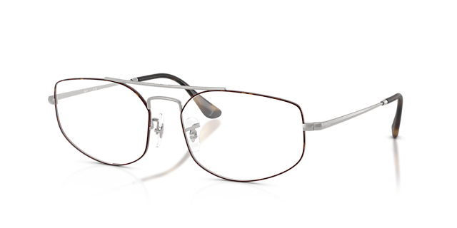 RB6545 Matte Havana On Matte Silver MetalEyeglass Frames for Glasses Direct, Angle View