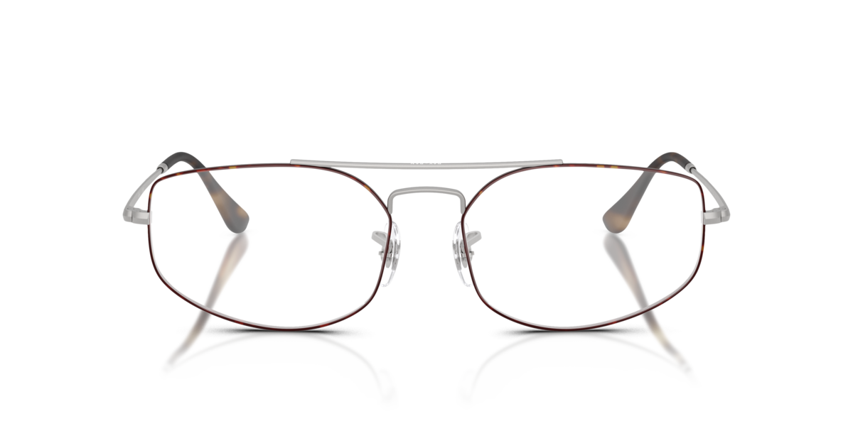 Ray-Ban Unisex Matte Havana On Matte Silver,Silver,Legend Gold Matte Havana On Matte Silver Irregular Metal Eyeglasses Online - Full Rim - Rb6545 Large