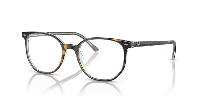 RB5397 Havana On Transparent Green AcetateSunglass Frames for Glasses Direct, Angle View