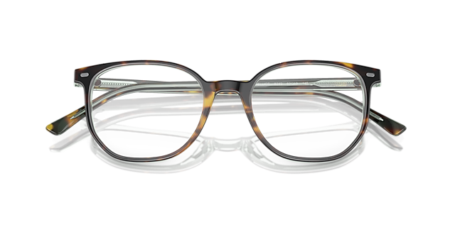 RB5397 Havana On Transparent Green AcetateSunglass Frames for Glasses Direct, Closed View