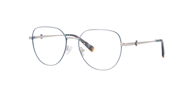 Cuemi Silver MetalEyeglass Frames for Glasses Direct, Angle View