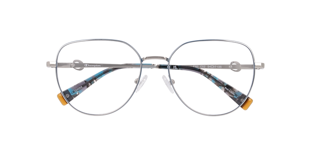 Cuemi Silver MetalEyeglass Frames for Glasses Direct, Closed View