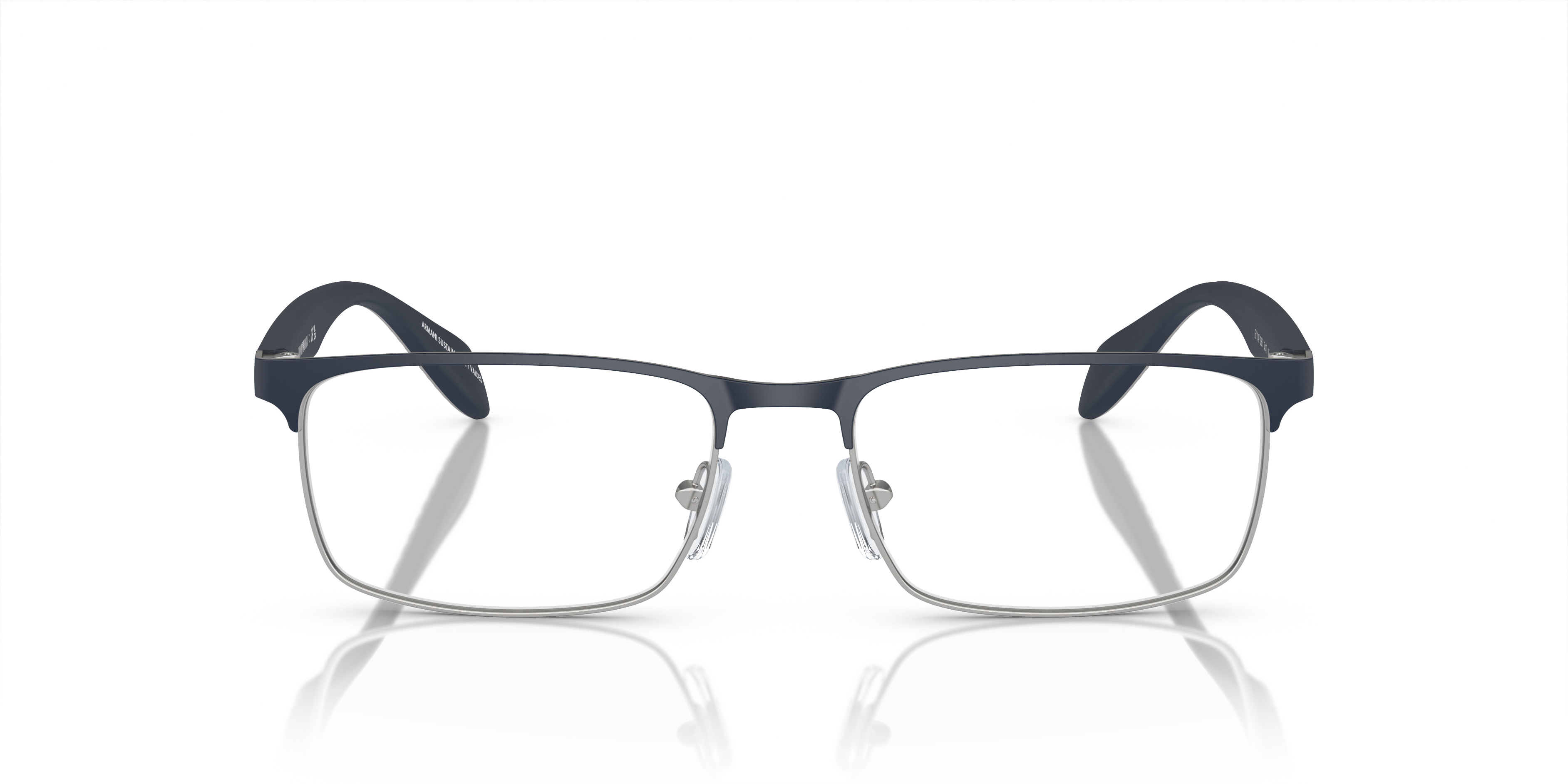 EA1149 Matte Silver & Blue MetalSunglass Frames for Glasses Direct, Front View