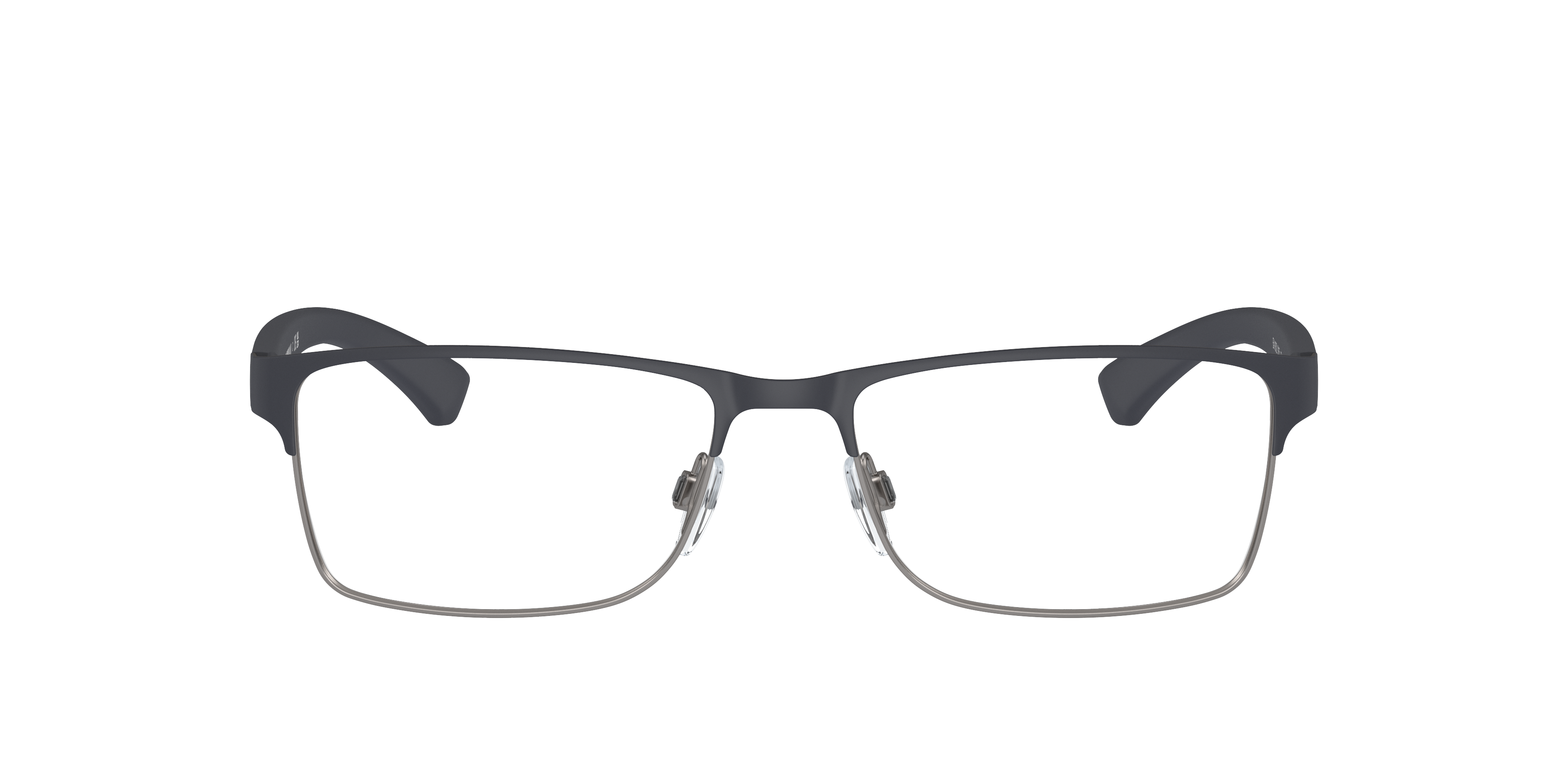 Glasses Direct ™ -EA1052 - Rectangle Rubber Black \u0026 Gunmetal Frame Glasses  For Men