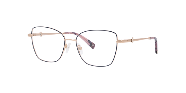 Cubea Blue MetalEyeglass Frames for Glasses Direct, Angle View