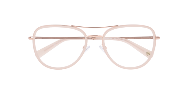 Northolt Milky White & Pink Gold MetalEyeglass Frames for Glasses Direct, Closed View