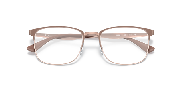 RB6421 Optics Beige On Copper MetalEyeglass Frames for Glasses Direct, Closed View