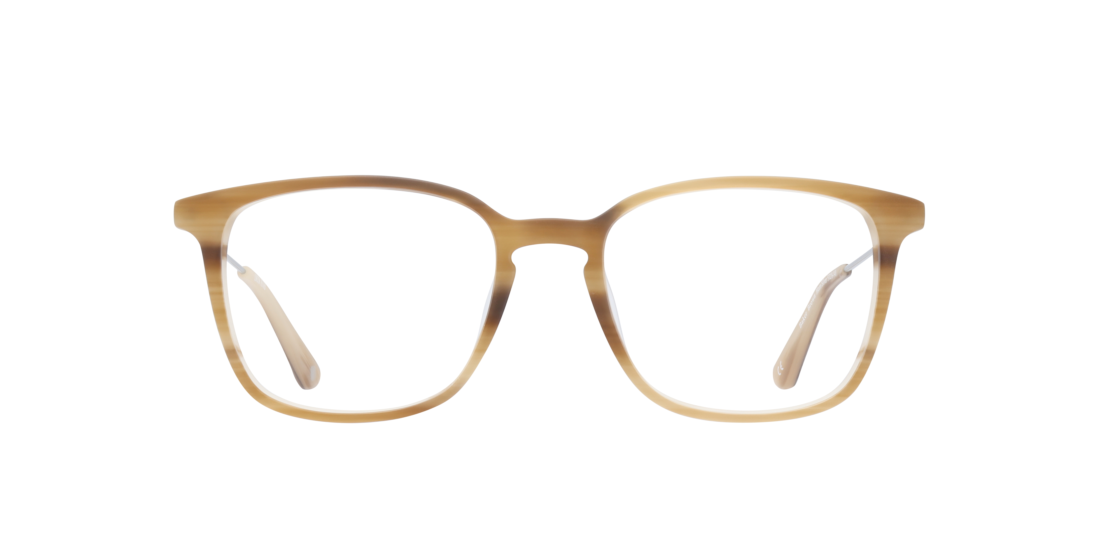 Baker Brown Horn & Silver AcetateEyeglass Frames for Glasses Direct, Front View