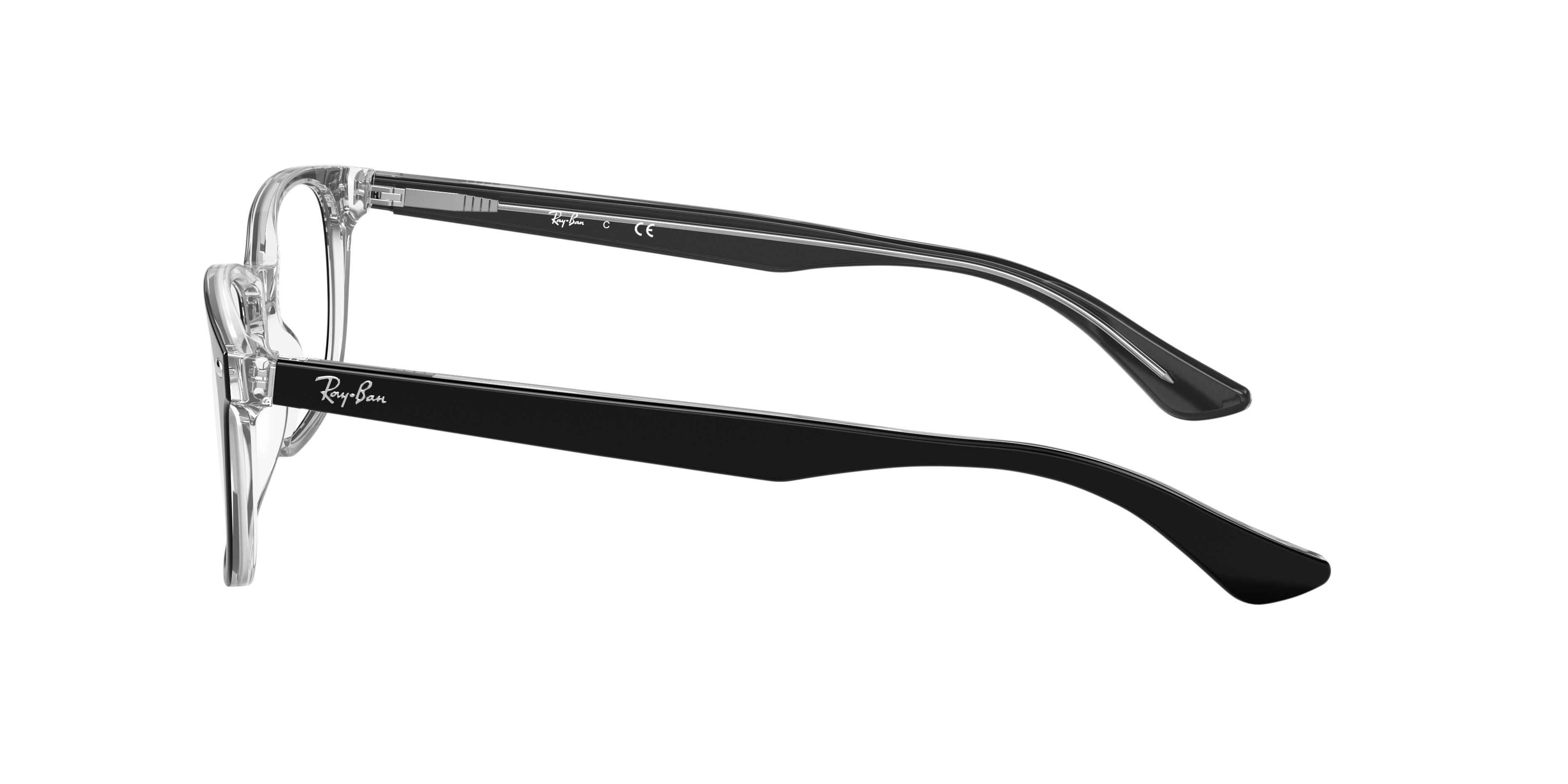 RB5375 Black On Transparent AcetateEyeglass Frames for Glasses Direct, Side View