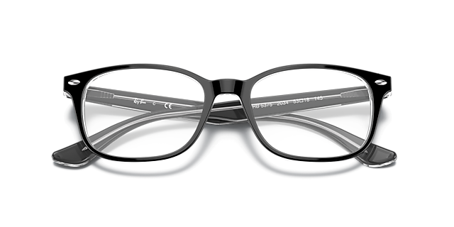 RB5375 Black On Transparent AcetateEyeglass Frames for Glasses Direct, Closed View