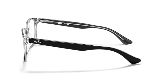 RB5375 Black On Transparent AcetateEyeglass Frames for Glasses Direct, Side View