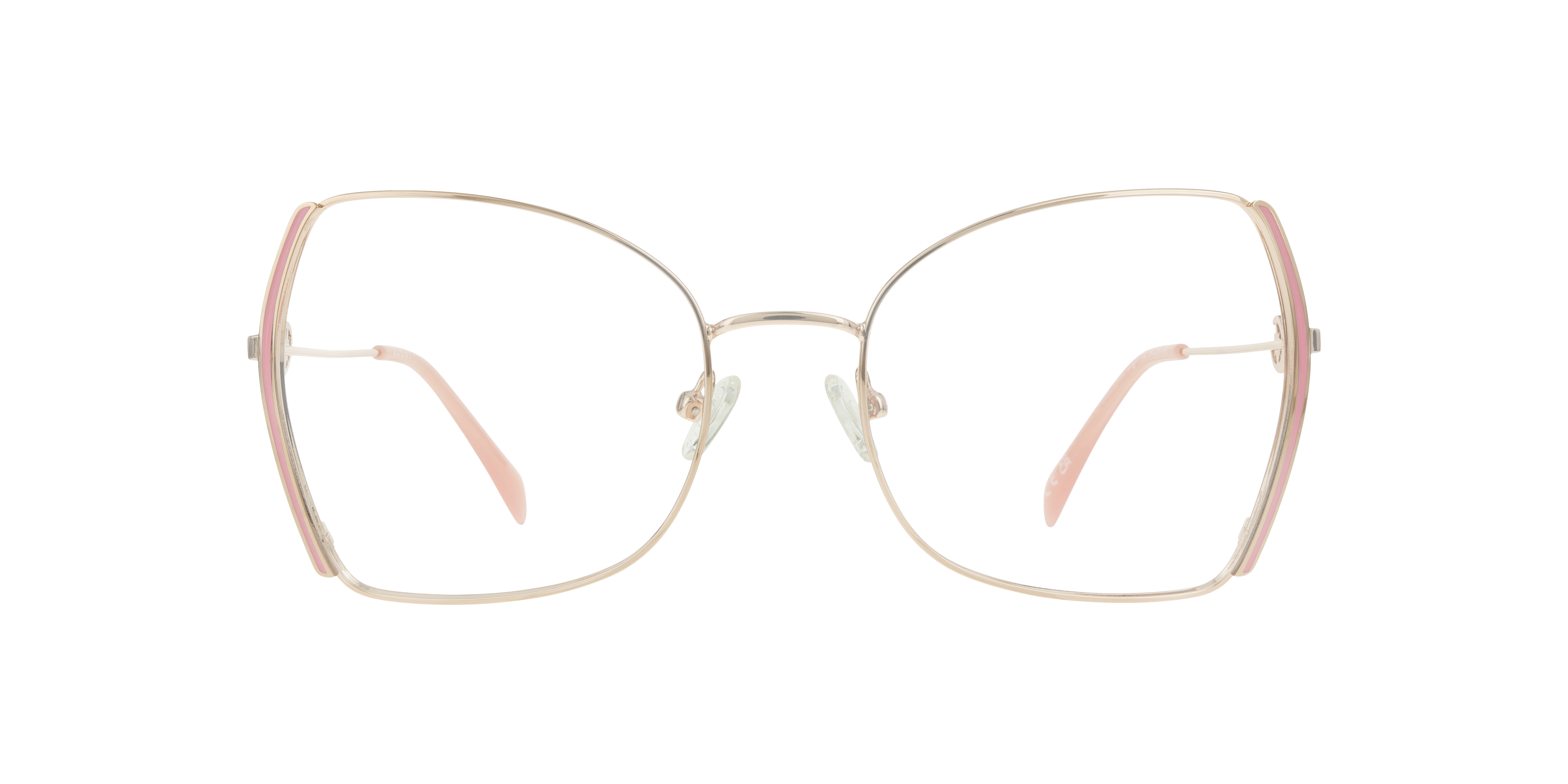Kenna Gold & Light Pink MetalEyeglass Frames for Glasses Direct, Front View