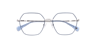 Mitcham Light Blue On Silver MetalEyeglass Frames for Glasses Direct, Closed View