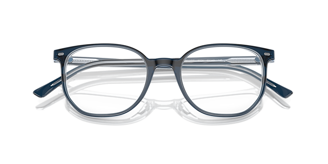 Elliot Optics Blue On Transparent Blue AcetateEyeglass Frames for Glasses Direct, Closed View