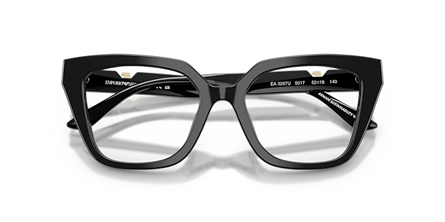 EA3267U Shiny Black AcetateEyeglass Frames for Glasses Direct, Closed View