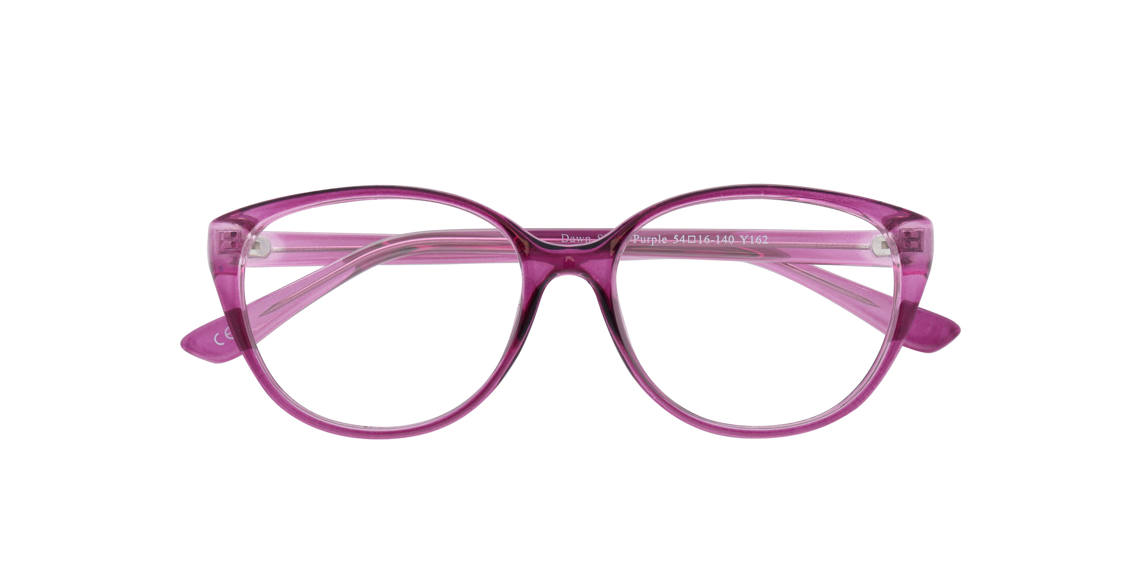 Dawn Shiny Purple PlasticEyeglass Frames for Glasses Direct, Closed View