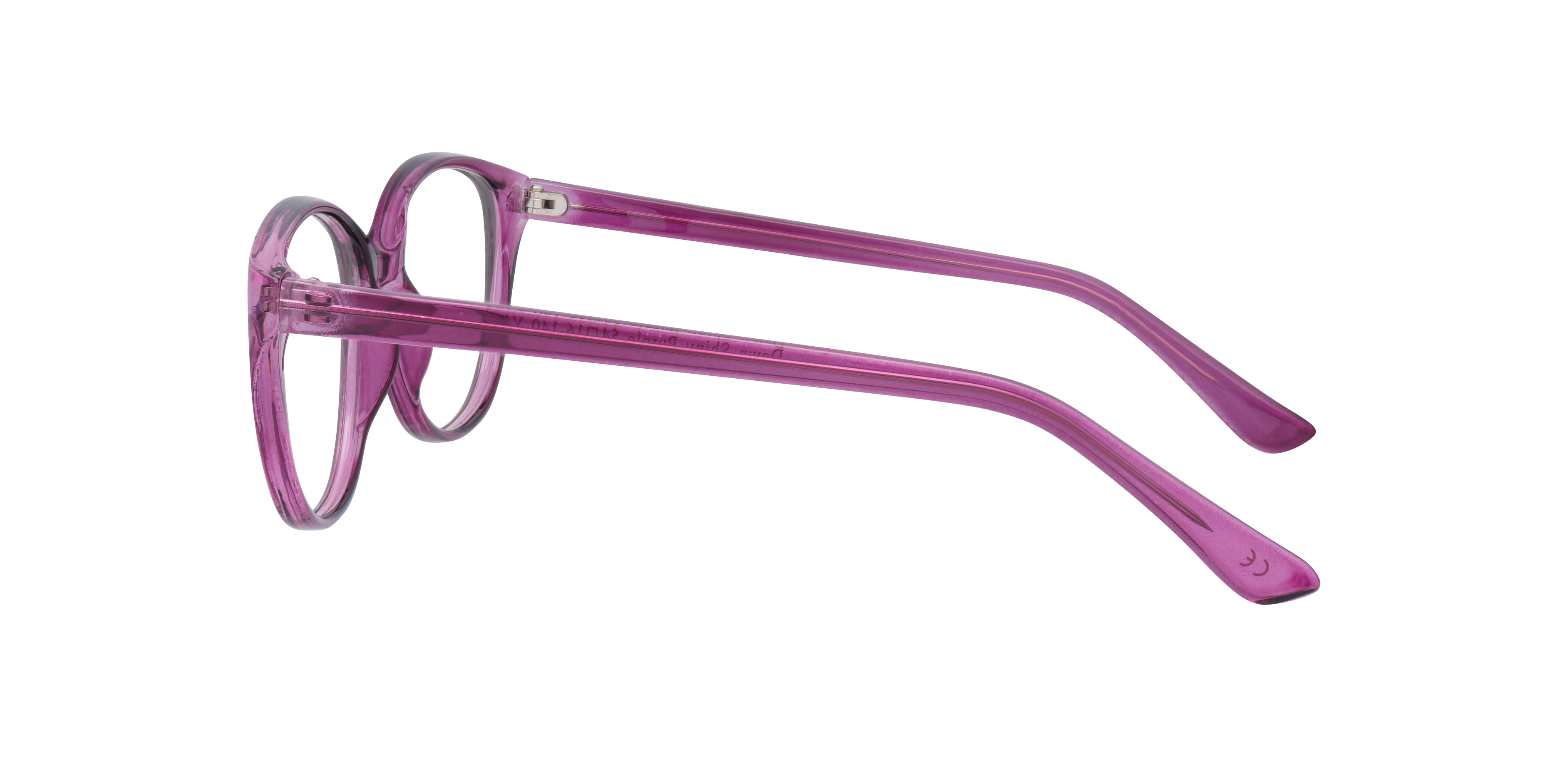 Dawn Shiny Purple PlasticEyeglass Frames for Glasses Direct, Side View