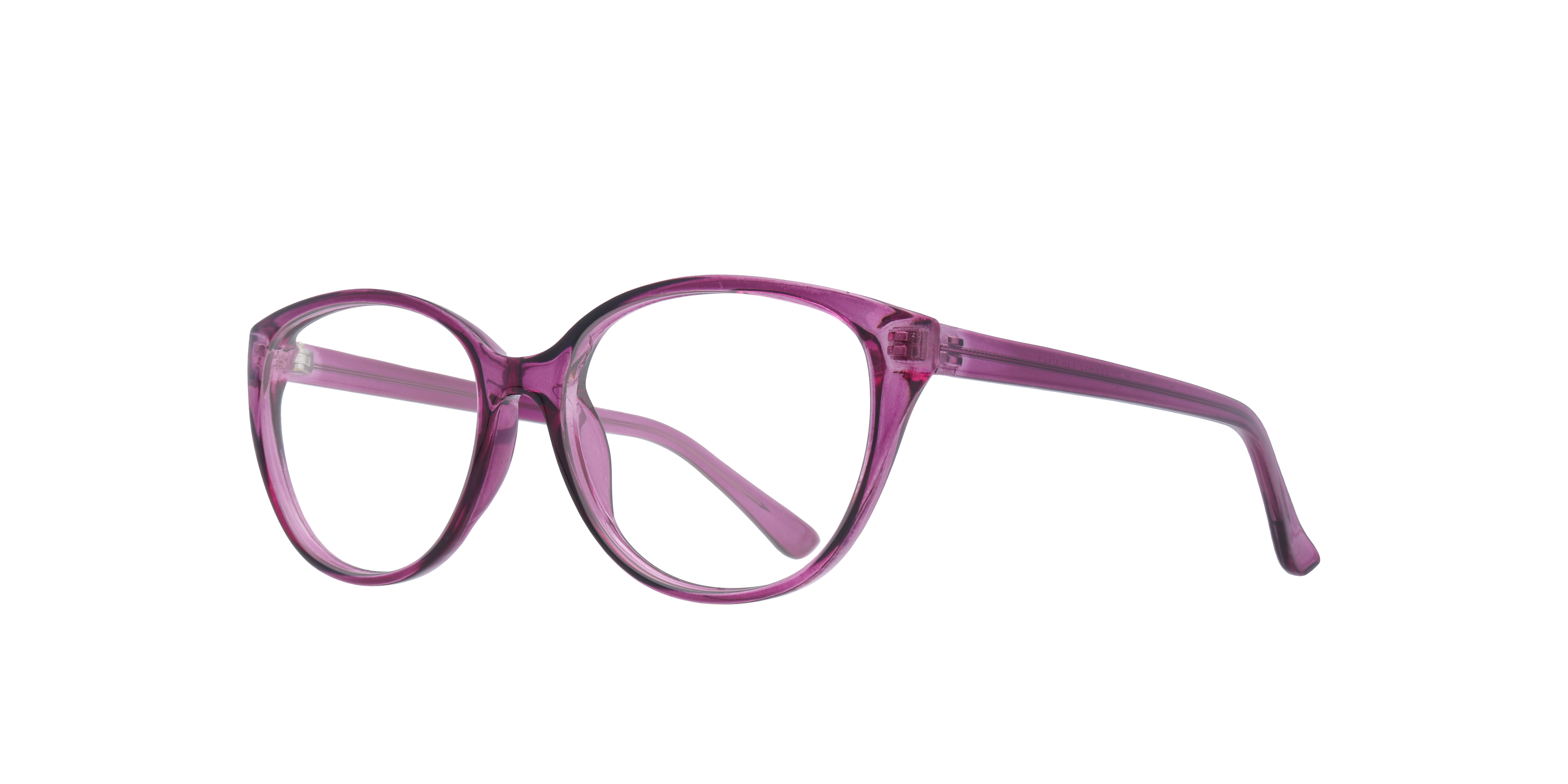 Dawn Shiny Purple PlasticEyeglass Frames for Glasses Direct, Angle View