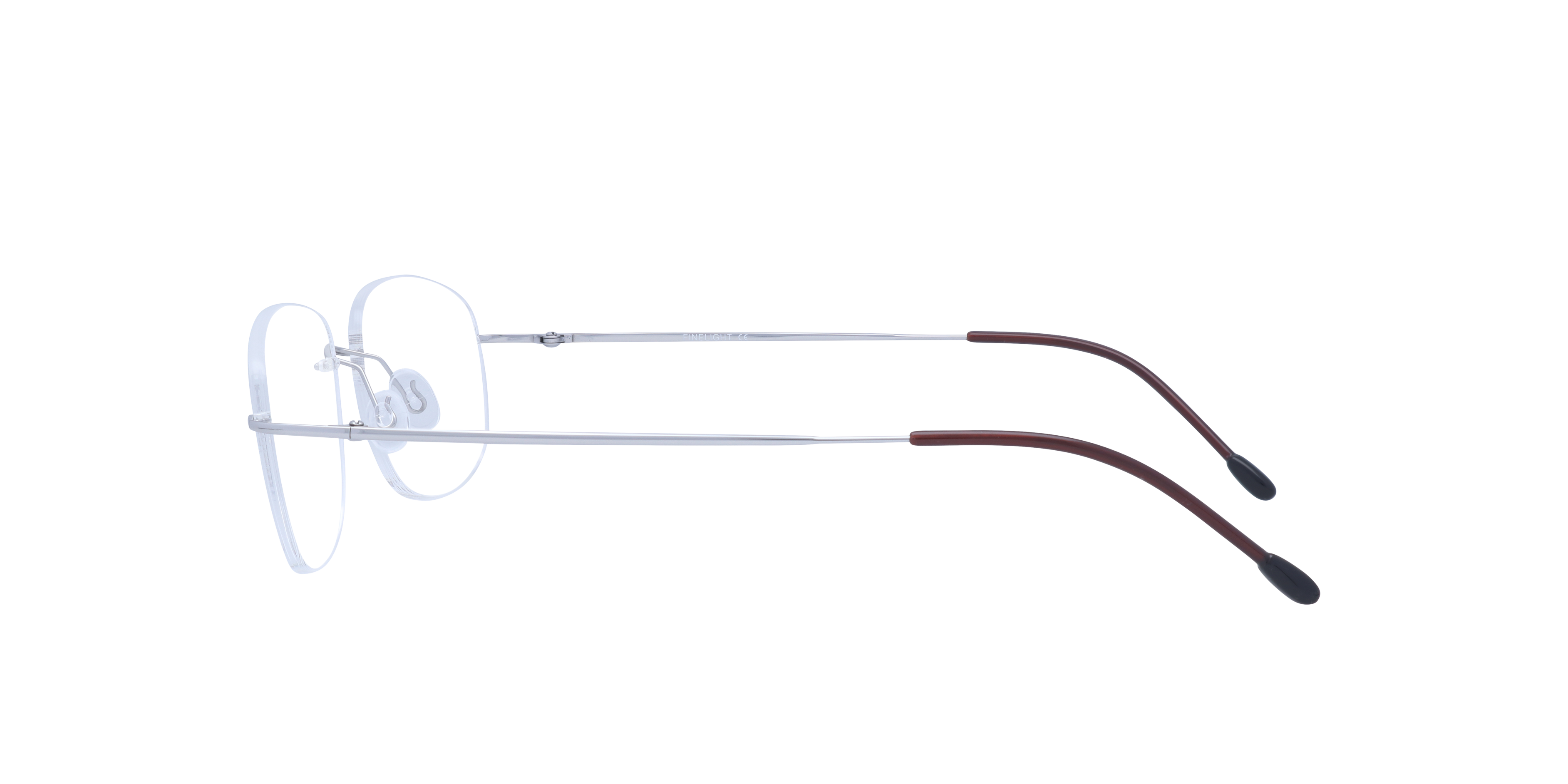 Clover Silver MetalSunglass Frames for Glasses Direct, Side View