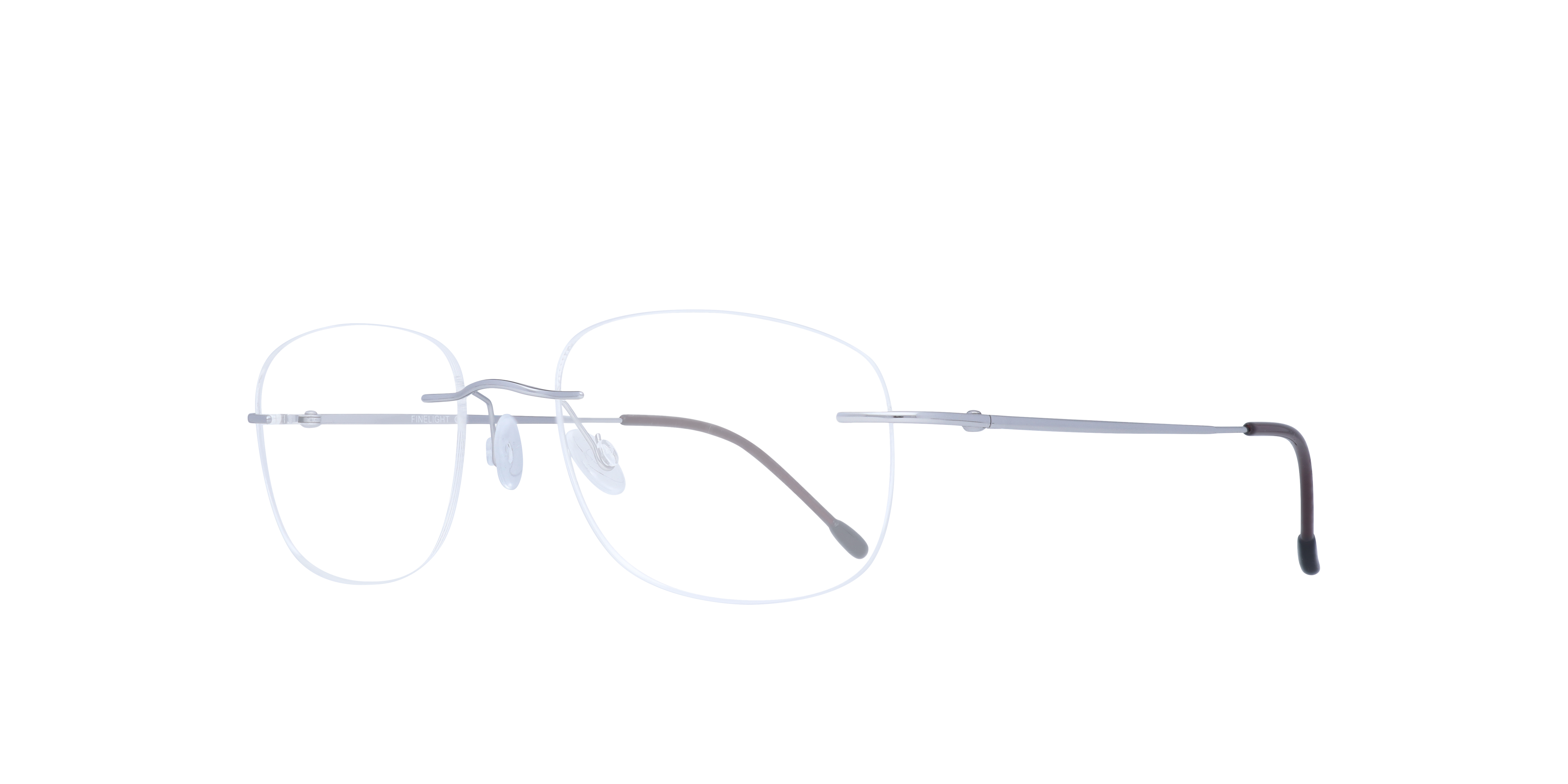 Clover Silver MetalSunglass Frames for Glasses Direct, Angle View
