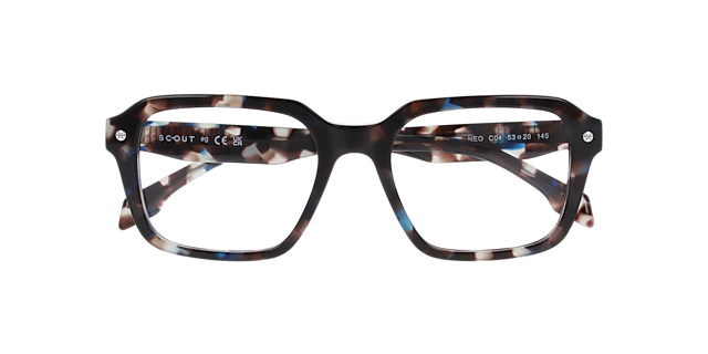 Neo Havana Grey & Blue AcetateEyeglass Frames for Glasses Direct, Closed View