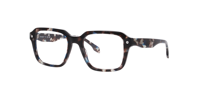 Neo Havana Grey & Blue AcetateEyeglass Frames for Glasses Direct, Angle View