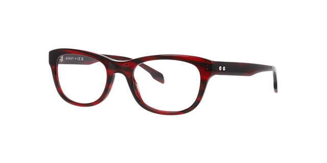 Nathanael Horn Red AcetateEyeglass Frames for Glasses Direct, Angle View