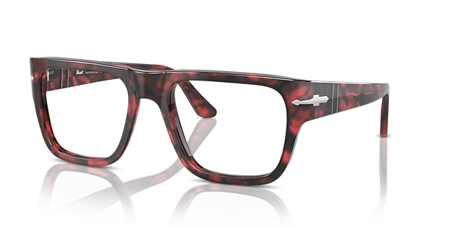 PO3348V Red Havana AcetateEyeglass Frames for Glasses Direct, Angle View