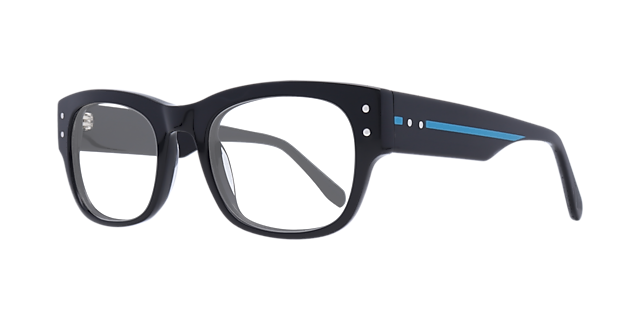 Flynn Black AcetateEyeglass Frames for Glasses Direct, Angle View