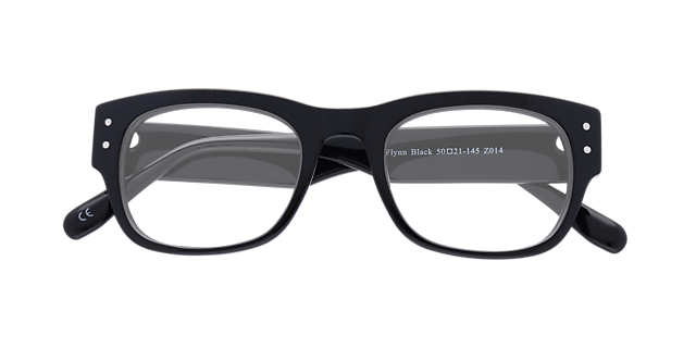 Flynn Black AcetateEyeglass Frames for Glasses Direct, Closed View