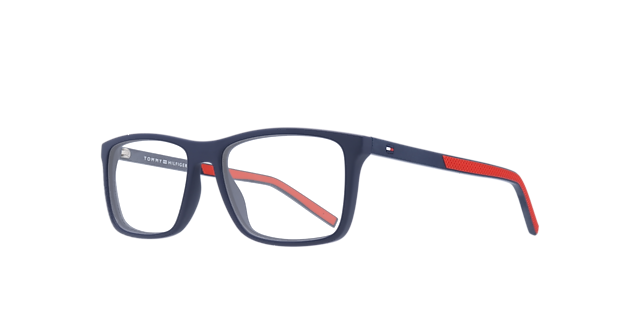 TH 1592 Blue & Red PlasticEyeglass Frames for Glasses Direct, Angle View