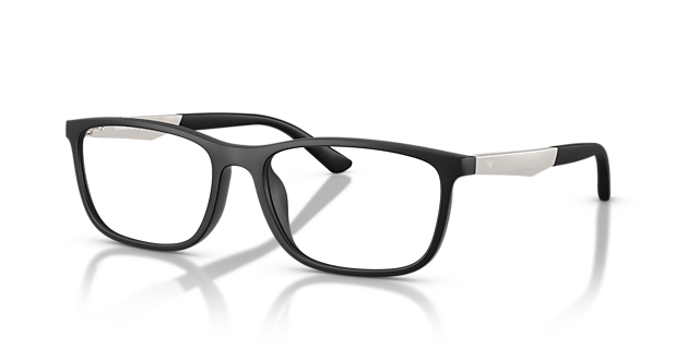 EA3280U Matte Black PlasticEyeglass Frames for Glasses Direct, Angle View