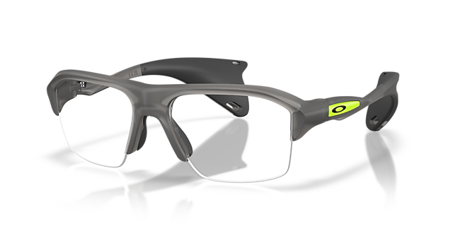 Stunt Glider Satin Grey Smoke PlasticEyeglass Frames for Glasses Direct, Angle View