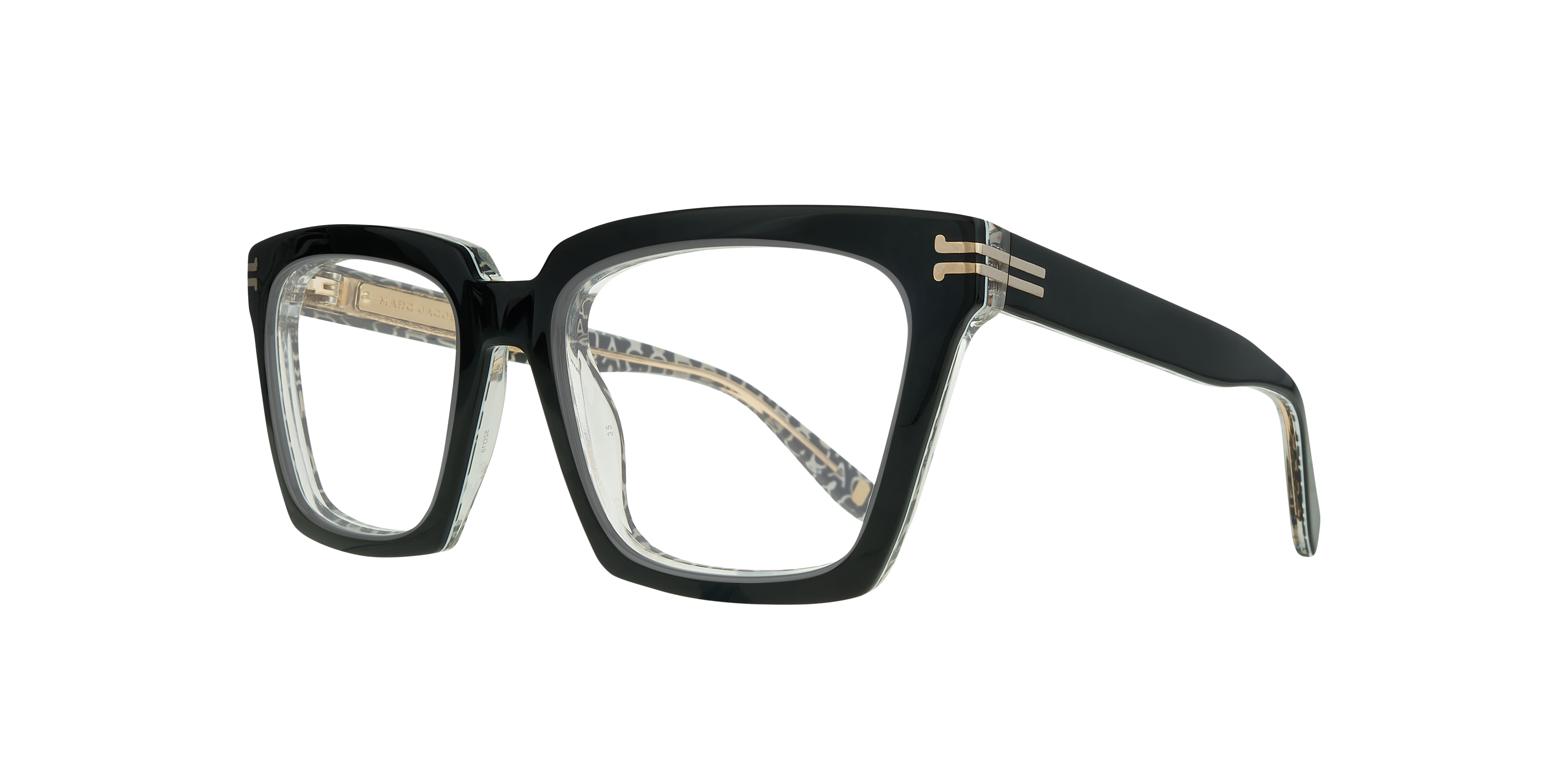MJ 1100 Black AcetateEyeglass Frames for Glasses Direct, Angle View