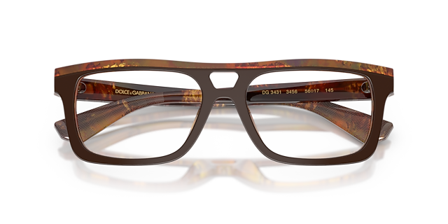 DG3431 Top Brown & Pearl Gold & Brown AcetateEyeglass Frames for Glasses Direct, Closed View