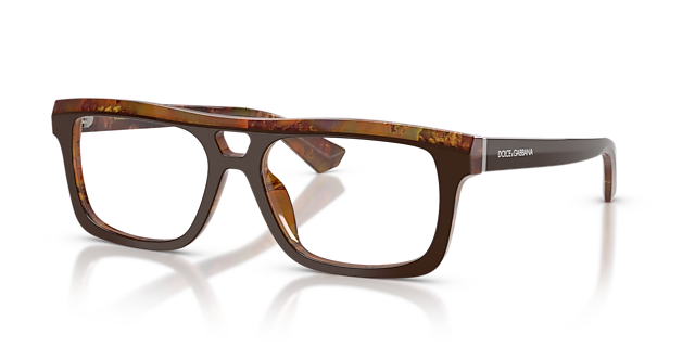 DG3431 Top Brown & Pearl Gold & Brown AcetateEyeglass Frames for Glasses Direct, Angle View