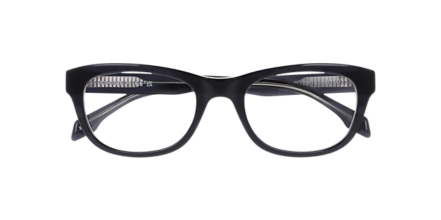 Nathanael Bilayer Black & Crystal Grey AcetateEyeglass Frames for Glasses Direct, Closed View