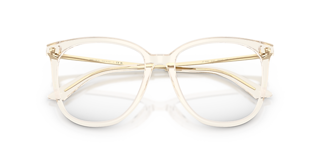 JC3060 Transparent Beige AcetateEyeglass Frames for Glasses Direct, Closed View