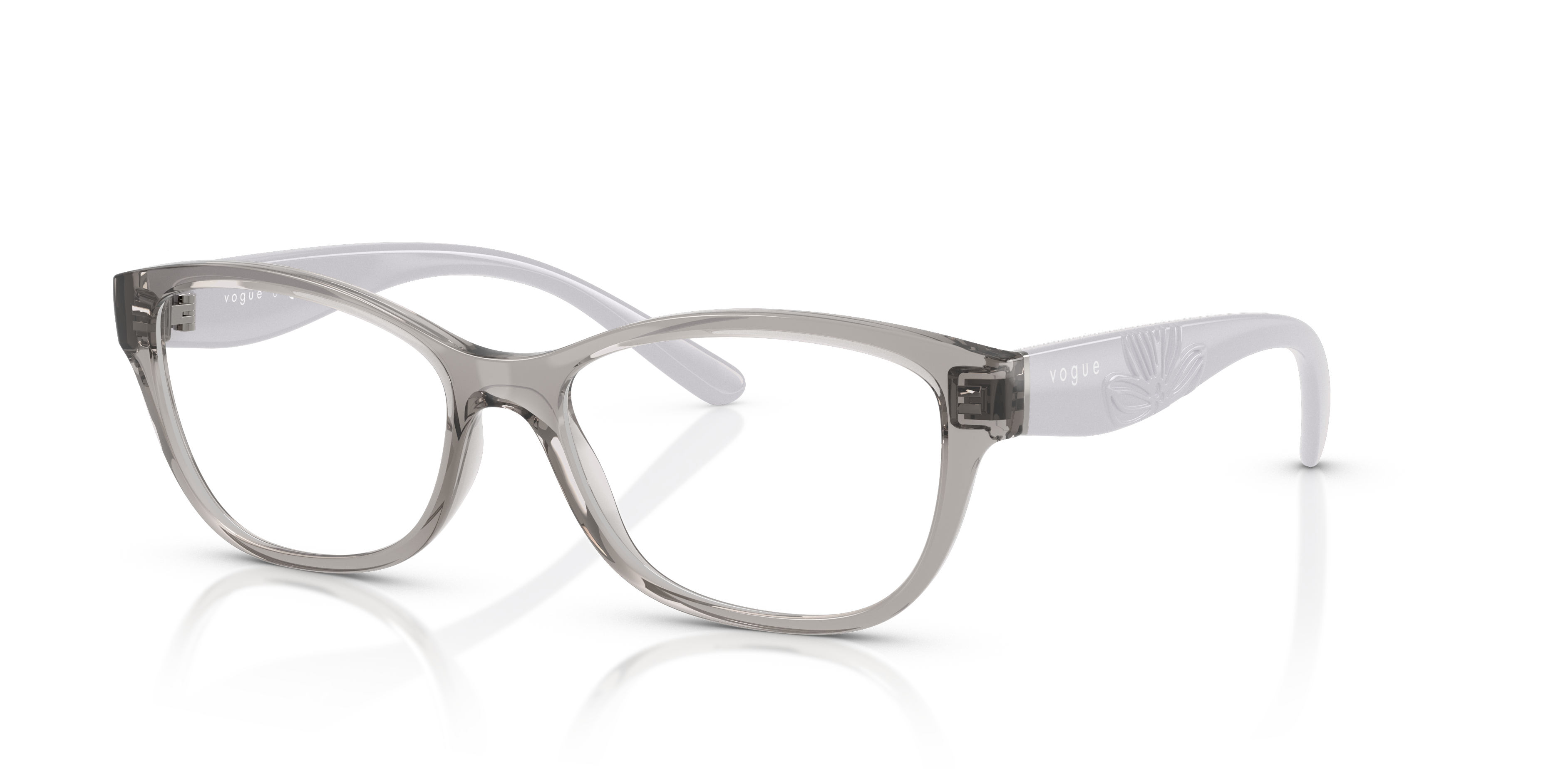 VO5627 Transparent Grey PlasticEyeglass Frames for Glasses Direct, Angle View