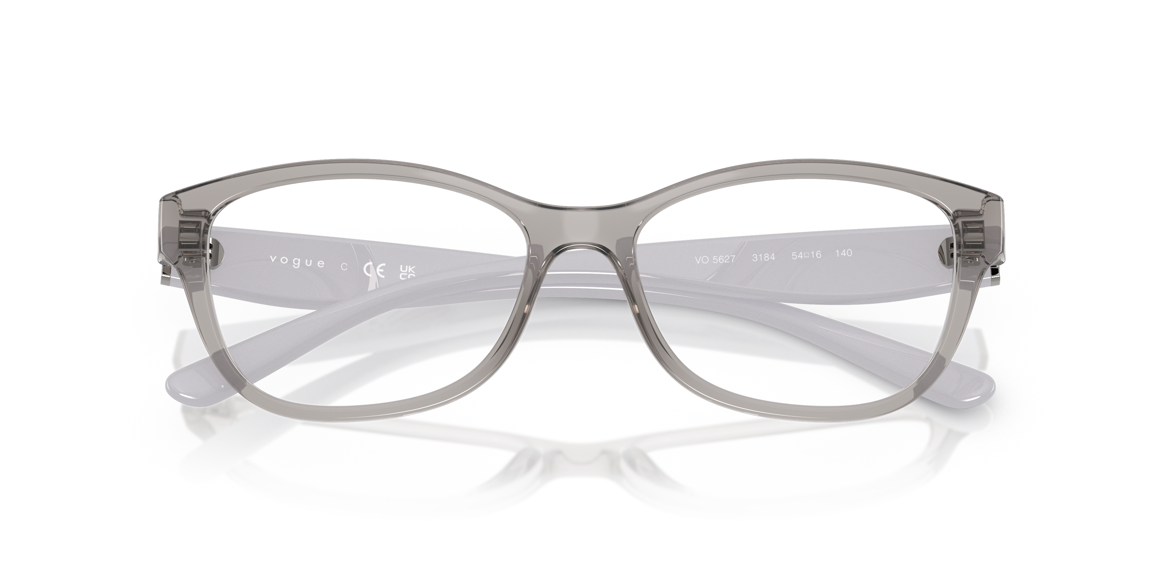 VO5627 Transparent Grey PlasticEyeglass Frames for Glasses Direct, Closed View