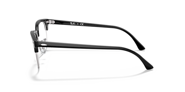 Clubmaster Optics Black On Silver AcetateEyeglass Frames for Glasses Direct, Side View