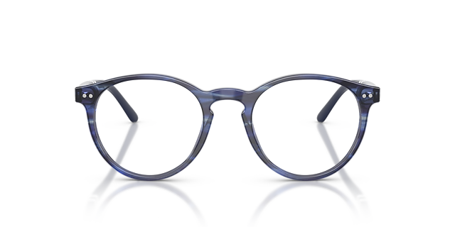 PH2297 Shiny Striped Blue AcetateEyeglass Frames for Glasses Direct, Front View