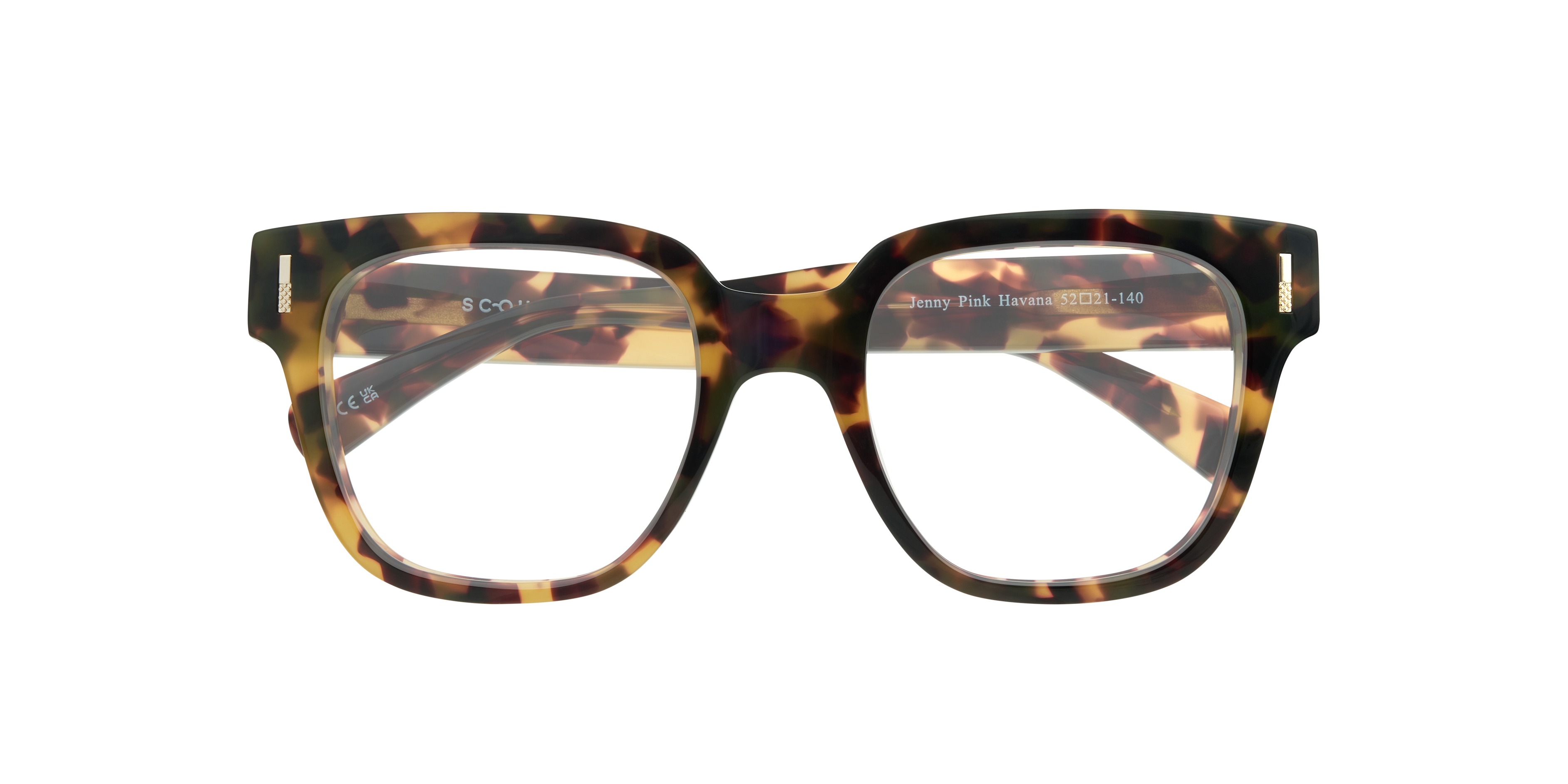 Glasses Direct ™ -Jenny Square Crystal Nude Glasses for Women